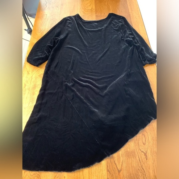 Bryn Walker Dress Black Velvet Asymmetrical Long Sleeves Size Small Witchy Y2K - Picture 10 of 10